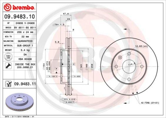 A.B.S. 09.9483.11 - Discofreno www.autoricambit.com