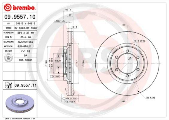 A.B.S. 09.9557.10 - Discofreno www.autoricambit.com