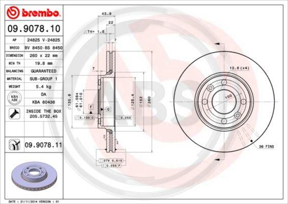 A.B.S. 09.9078.11 - Discofreno www.autoricambit.com