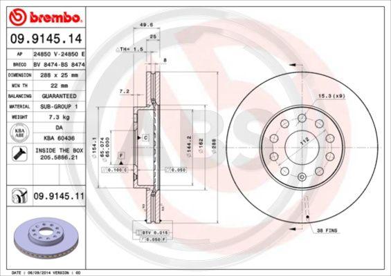 A.B.S. 09.9145.11 - Discofreno www.autoricambit.com