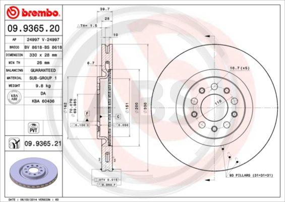 A.B.S. 09.9365.21 - Discofreno www.autoricambit.com