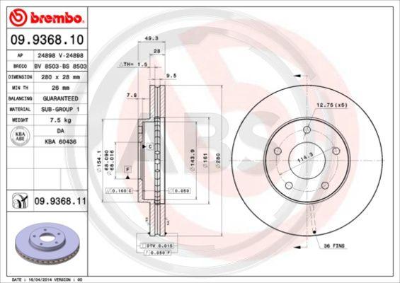 A.B.S. 09.9368.11 - Discofreno www.autoricambit.com