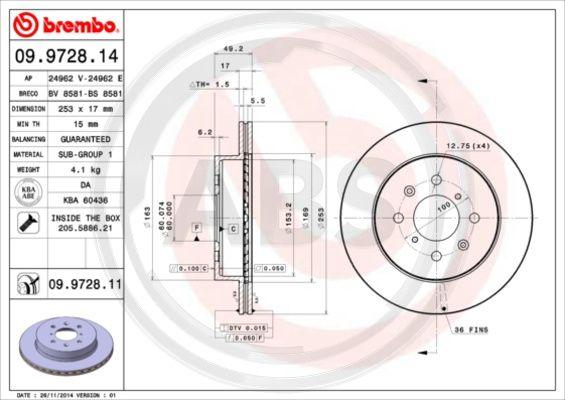 A.B.S. 09.9728.11 - Discofreno www.autoricambit.com