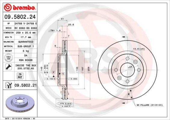 A.B.S. 09.5802.21 - Discofreno www.autoricambit.com