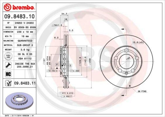 A.B.S. 09.8483.10 - Discofreno www.autoricambit.com