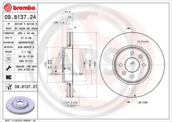 A.B.S. 09.8137.21 - Discofreno www.autoricambit.com