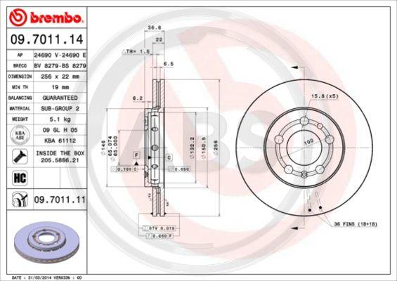 A.B.S. 09.7011.11 - Discofreno www.autoricambit.com