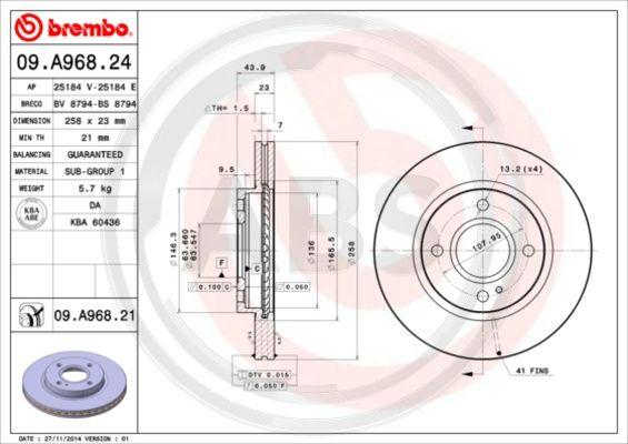 A.B.S. 09.A968.21 - Discofreno www.autoricambit.com