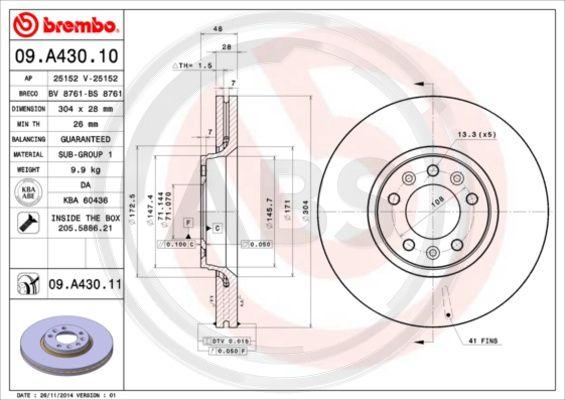 A.B.S. 09.A430.11 - Discofreno www.autoricambit.com