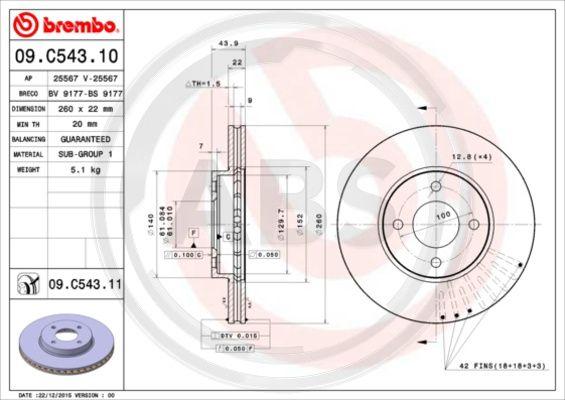 A.B.S. 09.C543.11 - Discofreno www.autoricambit.com