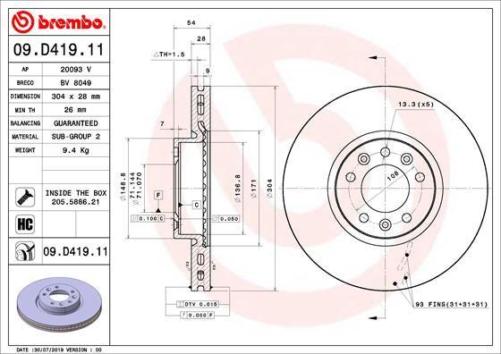 A.B.S. 09.D419.11 - Discofreno www.autoricambit.com