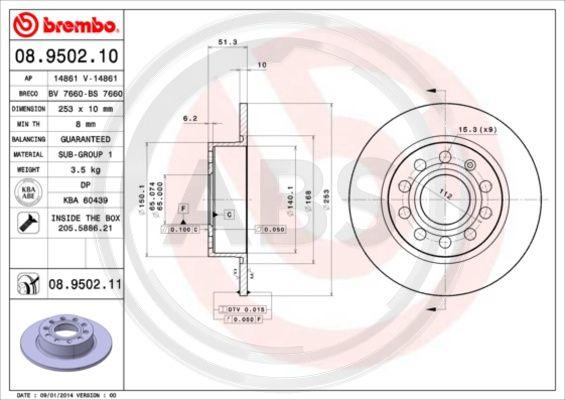 A.B.S. 08.9502.11 - Discofreno www.autoricambit.com