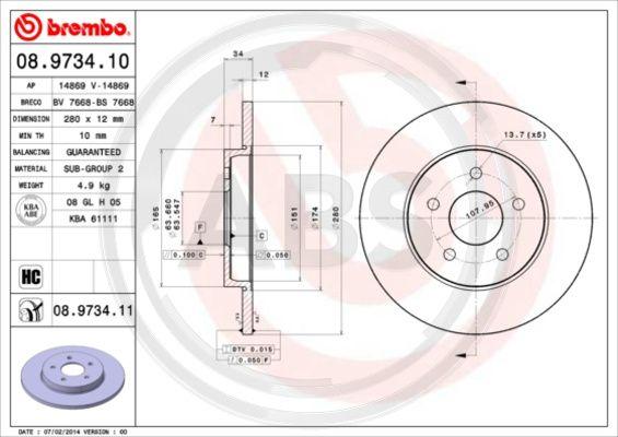 A.B.S. 08.9734.11 - Discofreno www.autoricambit.com