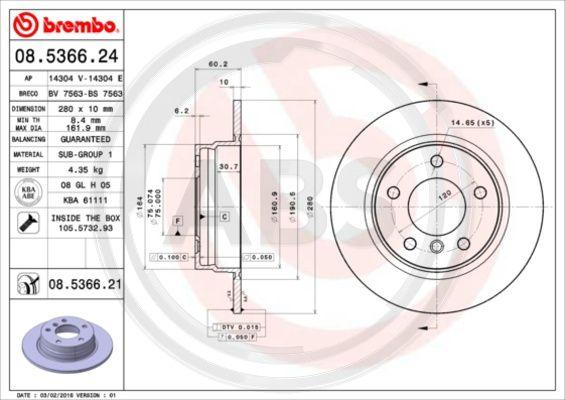 A.B.S. 08.5366.21 - Discofreno www.autoricambit.com