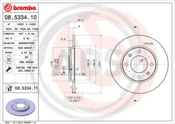 A.B.S. 08.5334.11 - Discofreno www.autoricambit.com