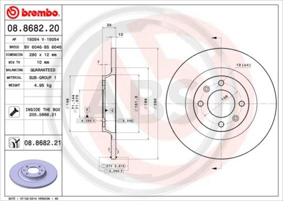 A.B.S. 08.8682.21 - Discofreno www.autoricambit.com