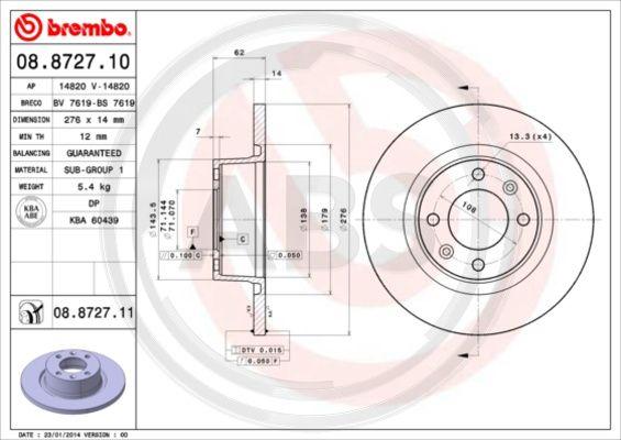 A.B.S. 08.8727.11 - Discofreno www.autoricambit.com