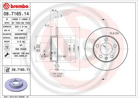 A.B.S. 08.7165.11 - Discofreno www.autoricambit.com