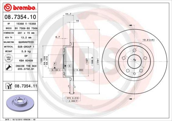 A.B.S. 08.7354.10 - Discofreno www.autoricambit.com