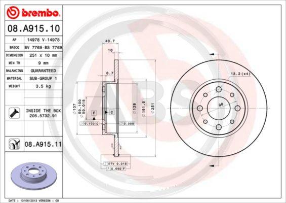 A.B.S. 08.A915.11 - Discofreno www.autoricambit.com