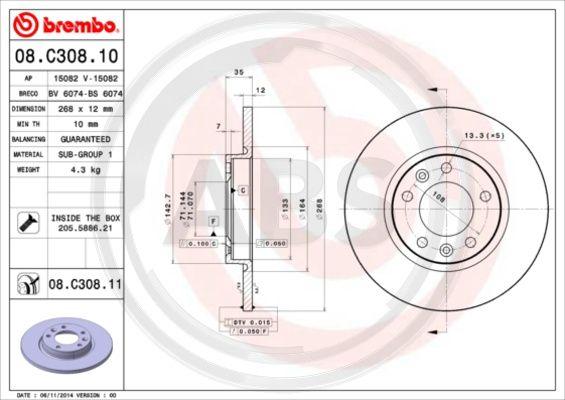 A.B.S. 08.C308.11 - Discofreno www.autoricambit.com