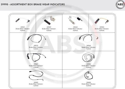 A.B.S. 39998 - Contatto segnalazione, Usura past. freno/mat. d'attrito www.autoricambit.com