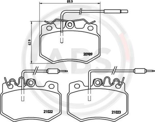 A.B.S. P61031 - Kit pastiglie freno, Freno a disco www.autoricambit.com