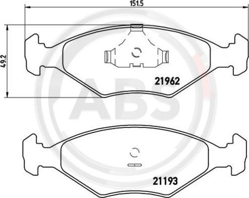 A.B.S. P23055 - Kit pastiglie freno, Freno a disco www.autoricambit.com