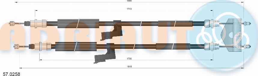 Adriauto 57.0258 - Cavo comando, Freno stazionamento www.autoricambit.com