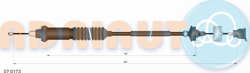 Adriauto 07.0173 - Cavo comando, Comando frizione www.autoricambit.com