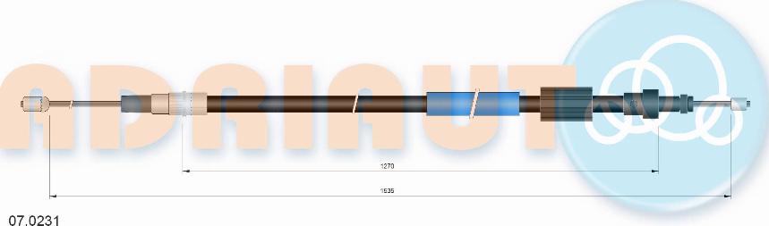 Adriauto 07.0231 - Cavo comando, Freno stazionamento www.autoricambit.com