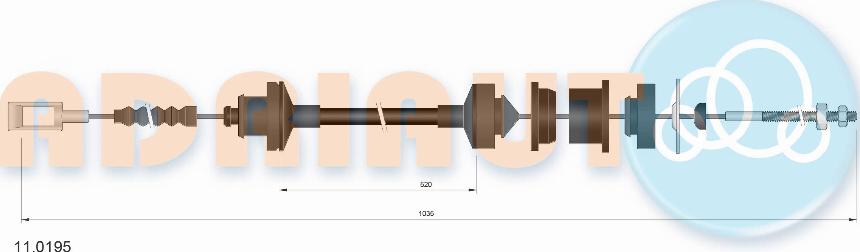 Adriauto 11.0195 - Cavo comando, Comando frizione www.autoricambit.com