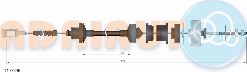 Adriauto 11.0198 - Cavo comando, Comando frizione www.autoricambit.com