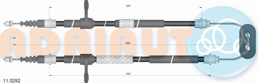 Adriauto 11.0292 - Cavo comando, Freno stazionamento www.autoricambit.com