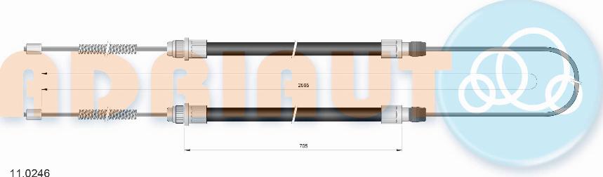 Adriauto 11.0246 - Cavo comando, Freno stazionamento www.autoricambit.com