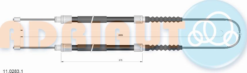 Adriauto 11.0283.1 - Cavo comando, Freno stazionamento www.autoricambit.com