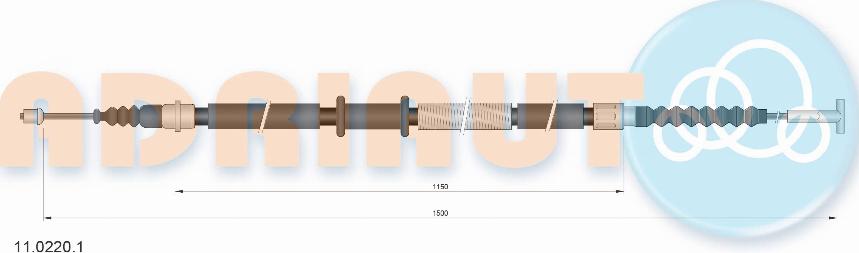 Adriauto 11.0220.1 - Cavo comando, Freno stazionamento www.autoricambit.com