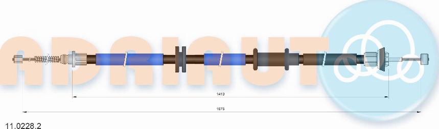 Adriauto 11.0228.2 - Cavo comando, Freno stazionamento www.autoricambit.com