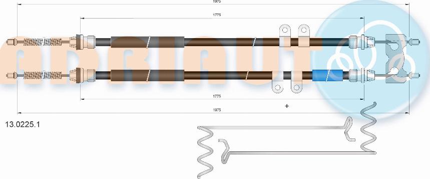 Adriauto 13.0225.1 - Cavo comando, Freno stazionamento www.autoricambit.com