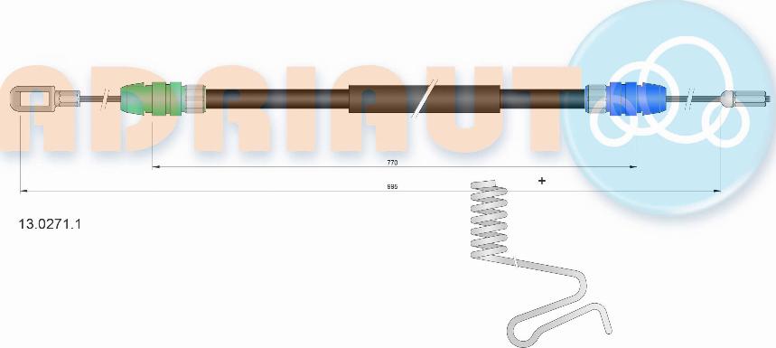 Adriauto 13.0271.1 - Cavo comando, Freno stazionamento www.autoricambit.com