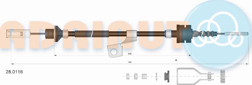 Adriauto 28.0116 - Cavo comando, Comando frizione www.autoricambit.com