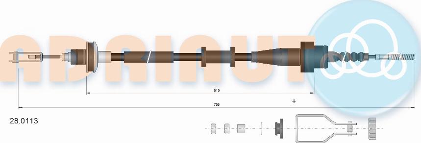 Adriauto 28.0113 - Cavo comando, Comando frizione www.autoricambit.com