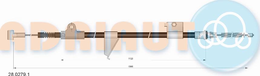 Adriauto 28.0279.1 - Cavo comando, Freno stazionamento www.autoricambit.com