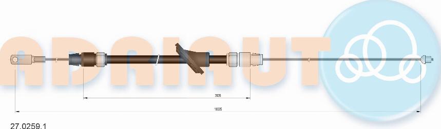 Adriauto 27.0259.1 - Cavo comando, Freno stazionamento www.autoricambit.com