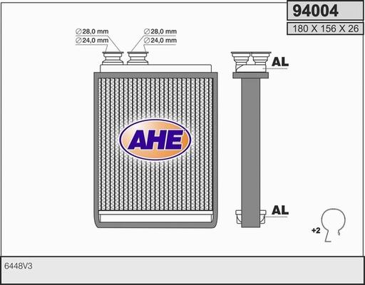 AHE 94004 - Scambiatore calore, Riscaldamento abitacolo www.autoricambit.com