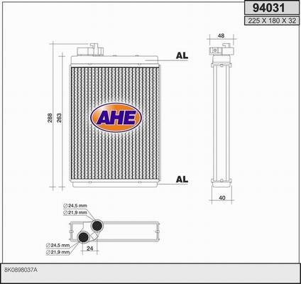 AHE 94031 - Scambiatore calore, Riscaldamento abitacolo www.autoricambit.com