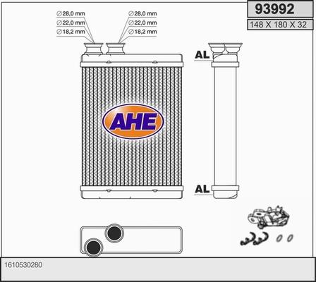 AHE 93992 - Scambiatore calore, Riscaldamento abitacolo www.autoricambit.com