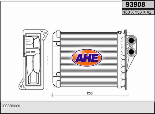 AHE 93908 - Scambiatore calore, Riscaldamento abitacolo www.autoricambit.com