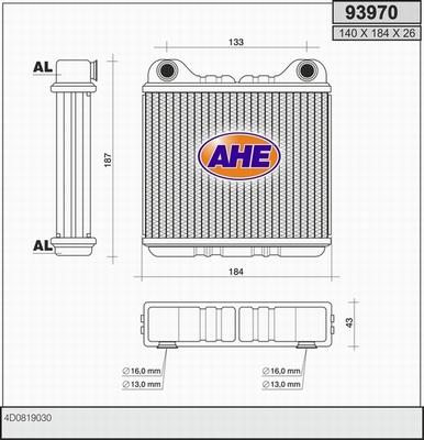 AHE 93970 - Scambiatore calore, Riscaldamento abitacolo www.autoricambit.com