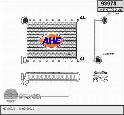 AHE 93978 - Scambiatore calore, Riscaldamento abitacolo www.autoricambit.com